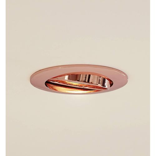 Prios Deckeneinbauleuchte Fibur, kupfer, Zink, Ø 8,2 cm