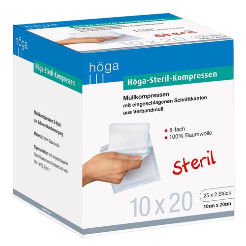 HÖGA-KOMPRESSEN 10x20 cm steril 8fach 25X2 St