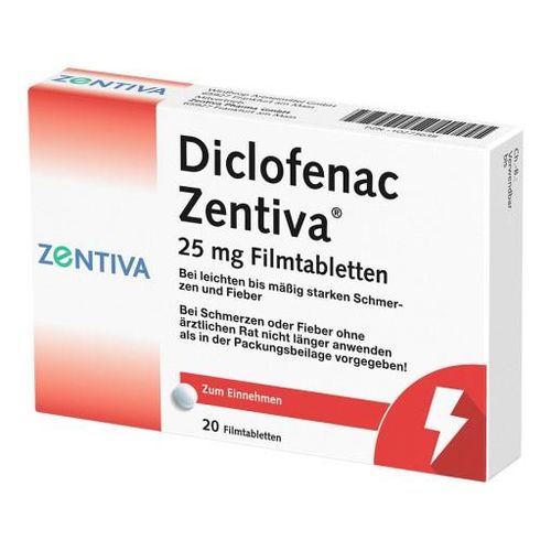 DICLOFENAC Zentiva 25 mg Filmtabletten 20 St