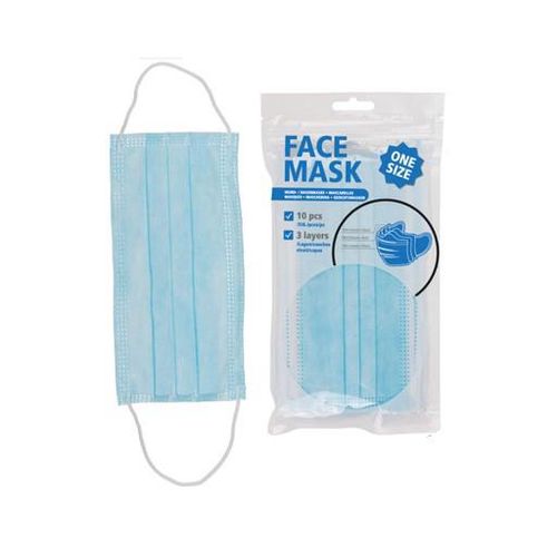 GESICHTSMASKEN 3-LAGIG BLAU 1X10 St