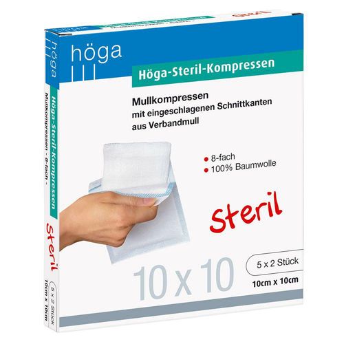 HÖGA-KOMPRESSEN 10x10 cm steril 8fach 5X2 St