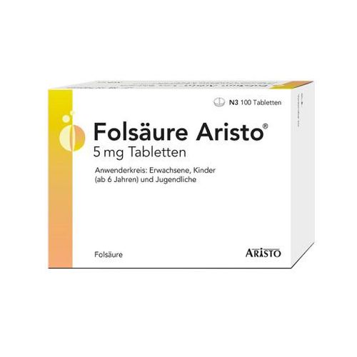 FOLSÄURE ARISTO 5 mg Tabletten 100 St