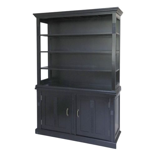 Chic Antique Marseille Vitrinenschrank mit 2 Türen, 4 Ablagen, Höhe 196 cm