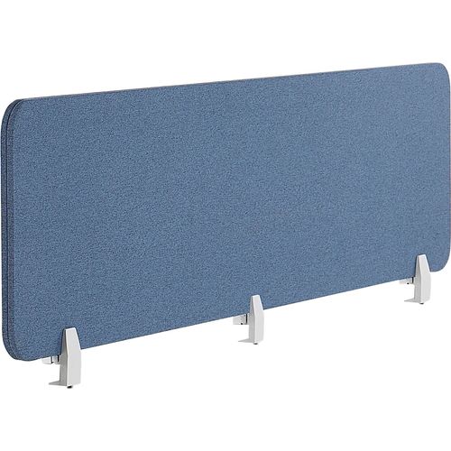 BELIANI Schreibtisch Trennwand Blau Stoff PET Kunststoff 180 x 40 cm zum Aufstellen Klemmen Schallschutz Sichtschutz Pinnwand Büro Home Office
