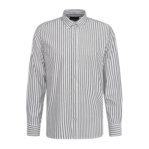 Langarmhemd BUGATTI, Herren, Gr. 4XL, Normalgrößen, 390, marine, 100% Baumwolle, gestreift, casual, normal, Langarm eckige 2-Knopf-Manschette, Hemden, mit Streifenprint
