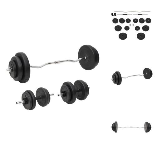 vidaXL Langhantel und Kurzhantel mit Gewichten 60 kg - Hanteln & Gewichte