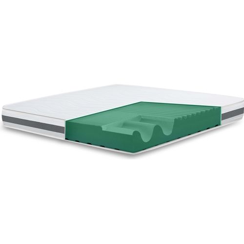 The White Stone Doppelmatratze 160x185 Basic, Antibakteriell, Anti-Milben, Anti-Allergie.| Höhe 16 cm | Italy