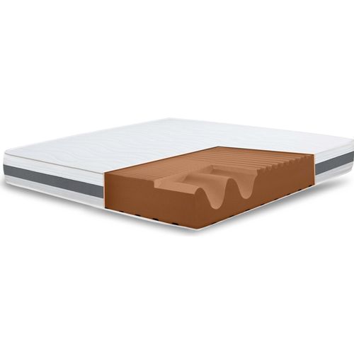 The White Stone Doppelmatratze 165x185 Basic, Antibakteriell, Anti-Milben, Anti-Allergie.| Höhe 25 cm | Italy