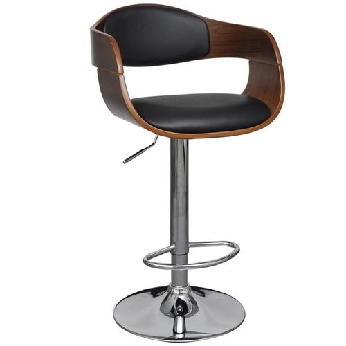 Barhocker 2 Stk. Schwarz Bugholz Und Kunstleder | Anzahl im Paket: 1 | Farbe: Schwarz und Dunkelbraun