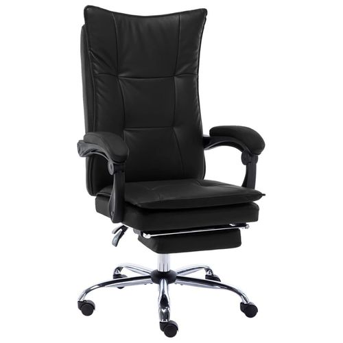 Bürostuhl Kunstleder | Farbe: Schwarz | Modell: Mit Fußablage