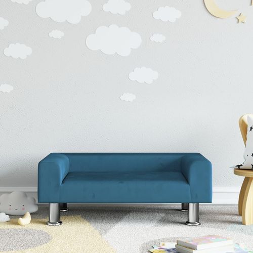 Kindersofa 70X45X26,5 Cm Samt | Farbe: Blau | Größe: 70 x 45 x 26.5 cm