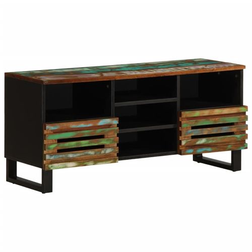 Tv-Schrank 100X34X46 Cm Raues Massives Mangoholz | Farbe: Mehrfarbig | Material: Akazie Massivholz