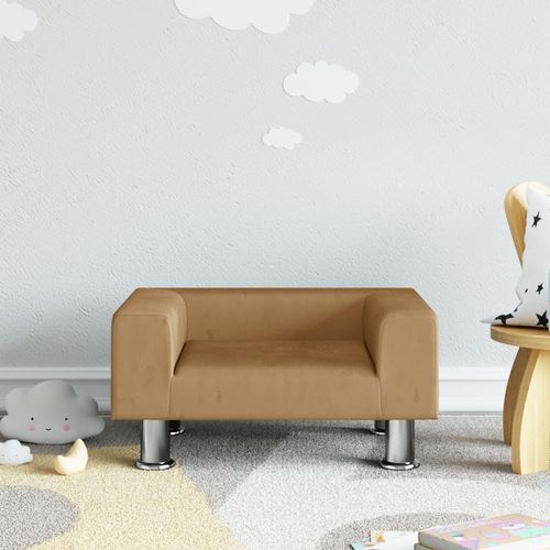 Kindersofa 70X45X26,5 Cm Samt | Farbe: Braun | Größe: 50 x 40 x 26.5 cm