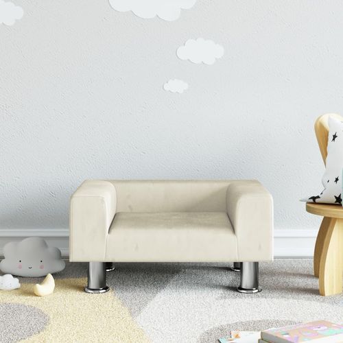 Kindersofa 70X45X26,5 Cm Samt | Farbe: Creme | Größe: 50 x 40 x 26.5 cm