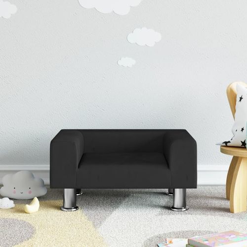 Kindersofa 70X45X26,5 Cm Samt | Farbe: Schwarz | Größe: 50 x 40 x 26.5 cm