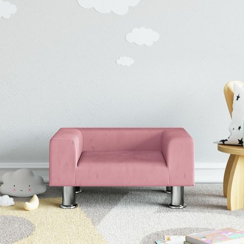 Kindersofa 70X45X26,5 Cm Samt | Farbe: Rosa | Größe: 50 x 40 x 26.5 cm