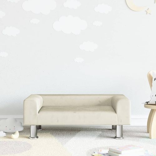 Kindersofa 70X45X26,5 Cm Samt | Farbe: Creme | Größe: 70 x 45 x 26.5 cm