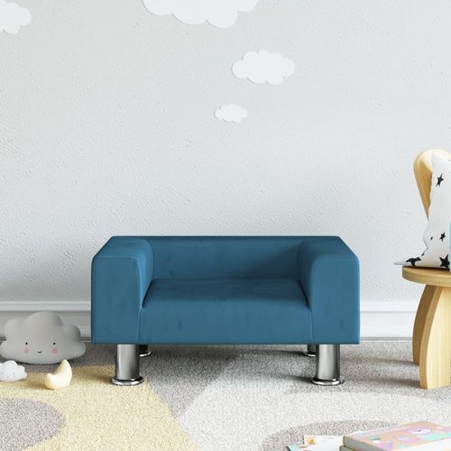Kindersofa 70X45X26,5 Cm Samt | Farbe: Blau | Größe: 50 x 40 x 26.5 cm