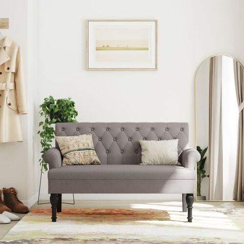 Sitzbank Mit Rückenlehne 120X62X75,5 Cm Stoff | Farbe: Taupe