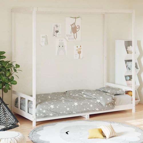 Kinderbett Massivholz Kiefer | Farbe: Weiß | Größe: 90 x 190 cm