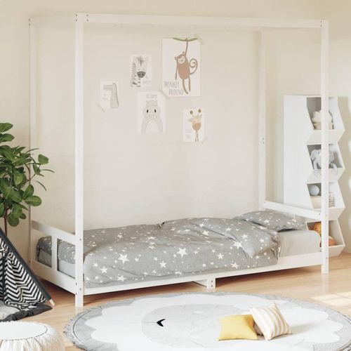 Kinderbett Massivholz Kiefer | Farbe: Weiß | Größe: 80 x 200 cm