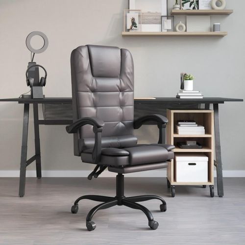 Bürostuhl Mit Massagefunktion Kunstleder | Farbe: Grau