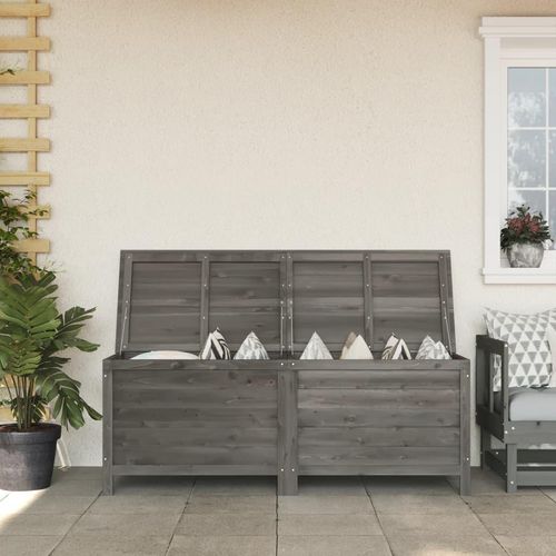 Gartentruhe 50X49X56,5 Cm Massivholz Tanne | Farbe: Anthrazit | Größe: 150 x 50 x 56.5 cm