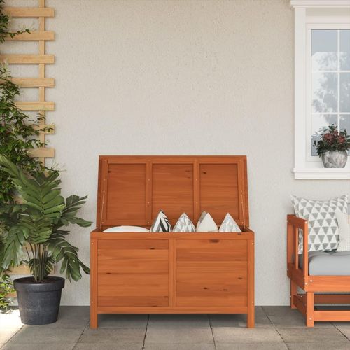 Gartentruhe 50X49X56,5 Cm Massivholz Tanne | Farbe: Natur | Größe: 100 x 50 x 58 cm