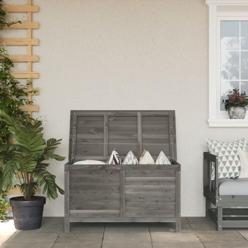 Gartentruhe 50X49X56,5 Cm Massivholz Tanne | Farbe: Anthrazit | Größe: 99 x 49.5 x 58.5 cm