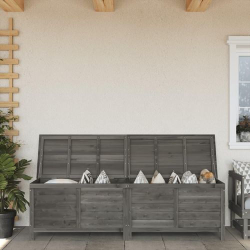 Gartentruhe 50X49X56,5 Cm Massivholz Tanne | Farbe: Anthrazit | Größe: 198.5 x 50 x 56.5 cm