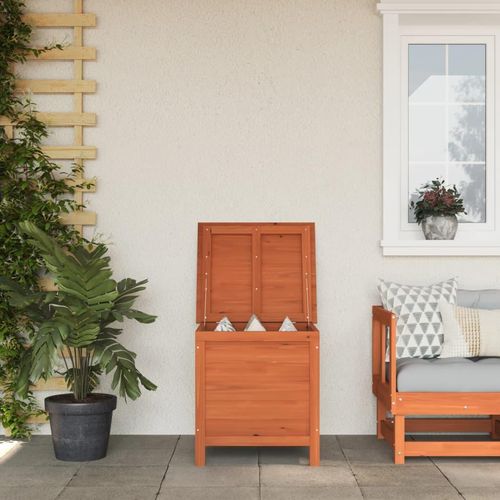 Gartentruhe 50X49X56,5 Cm Massivholz Tanne | Farbe: Hellbraun | Größe: 50 x 49 x 56.5 cm