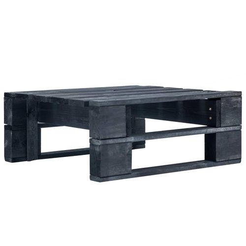 Outdoor-Ottomane Paletten Holz | Farbe: Schwarz