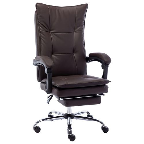 Bürostuhl Kunstleder | Farbe: Braun | Modell: Mit Fußablage