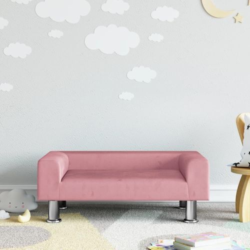 Kindersofa 70X45X26,5 Cm Samt | Farbe: Rosa | Größe: 70 x 45 x 26.5 cm