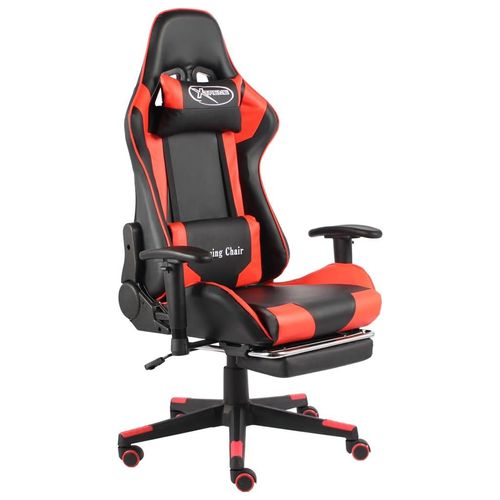 Gaming-Stuhl Drehbar Pvc | Farbe: Rot | Modell: Mit Fußablage