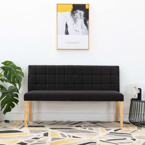 Bank 140 Cm Samt | Farbe: Schwarz