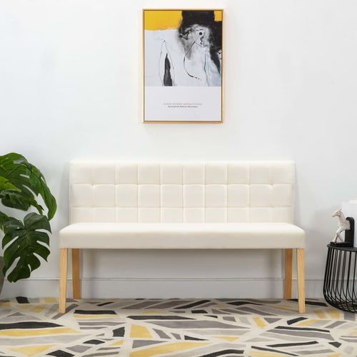 Bank 140 Cm Samt | Farbe: Creme