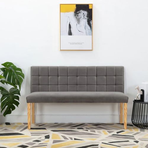 Bank 140 Cm Samt | Farbe: Grau