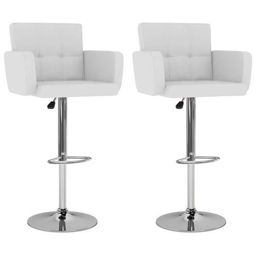 Barhocker 2 Stk. Kunstleder | Farbe: Weiß