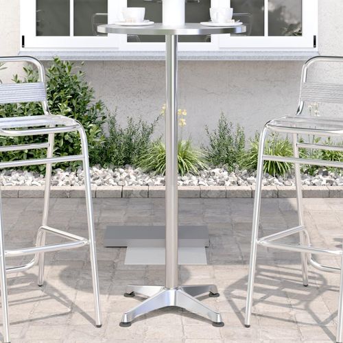 Outdoor-Bartisch Höhenverstellbar Ø59,5X70/109,5 Cm Aluminium | Größe: 59.5 x 70/114.5 cm
