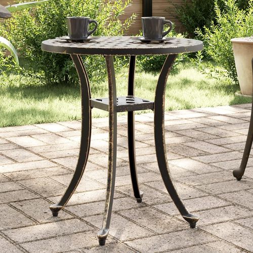 Gartentisch Ø48X53 Cm Aluminiumguss | Farbe: Bronzefarben