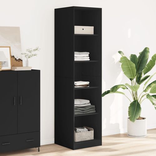 Kleiderschrank Holzwerkstoff Schwarz | Größe: 50 x 50 x 200 cm | Menge: 4 Böden