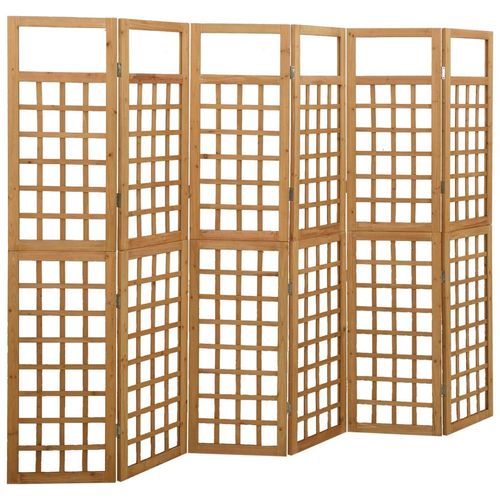 Spalier/Paravent 5-Teilig Massivholz Tanne | Farbe: Braun | Größe: 242,5 x 180 cm