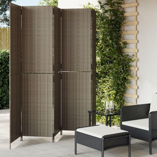 Paravent 3-Tlg. Poly Rattan Grau | Größe: 245 x 200 cm | Modell: Vollverflechtung