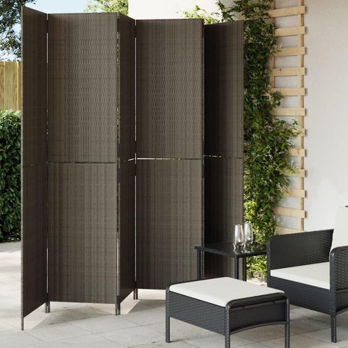 Paravent 3-Tlg. Poly Rattan Grau | Größe: 294 x 200 cm | Modell: Vollverflechtung
