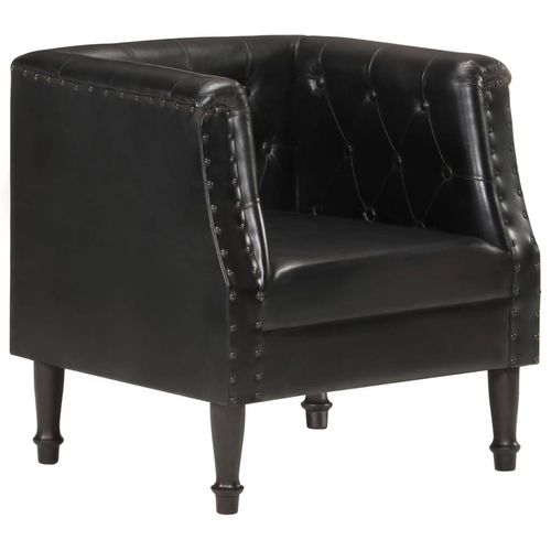 Sessel Echtleder | Farbe: Schwarz