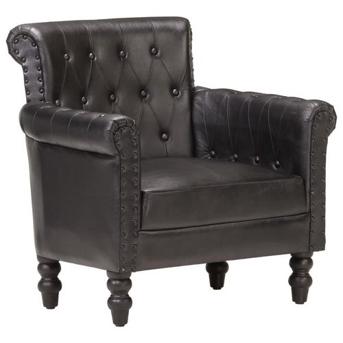 Sessel Echtes Ziegenleder | Farbe: Schwarz