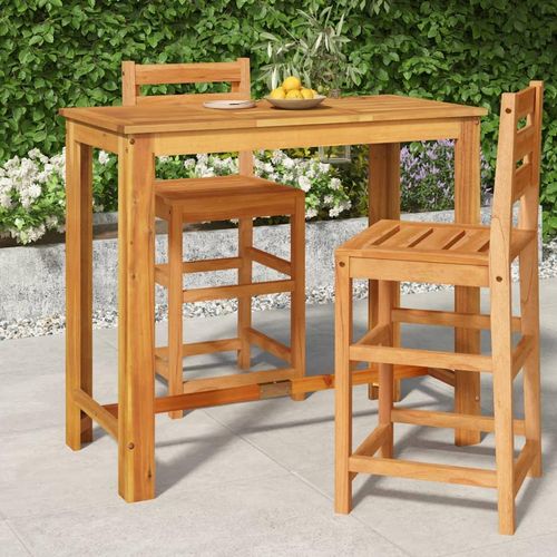 Garten-Bartisch Massivholz Akazie | Größe: 120 x 60 x 105 cm