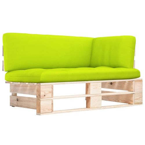 Outdoor-Mittelsofa Paletten Imprägniertes Kiefernholz Knallgrün | Holzfarbe: Braun | Modell: Ecksofa