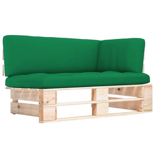 Outdoor- Paletten Kiefernholz Imprägniert Grün | Holzfarbe: Braun | Modell: Ecksofa